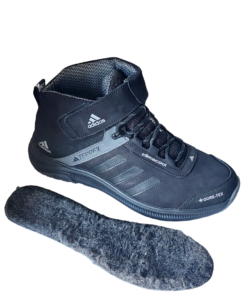 Зимние кроссовки ADIDAS TERREX (A 7) кожаные черно серые